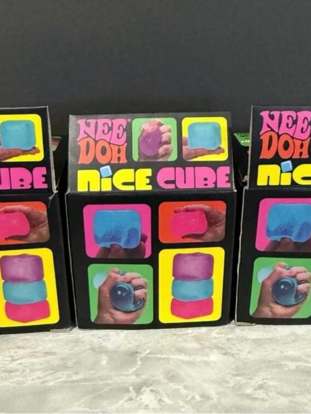 Nice Cube Sensory Squish Toy - Blue & Purple Set